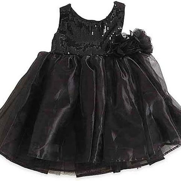 Baby Girls Black Sequin Dress 12-18 months - Picture 1 of 1
